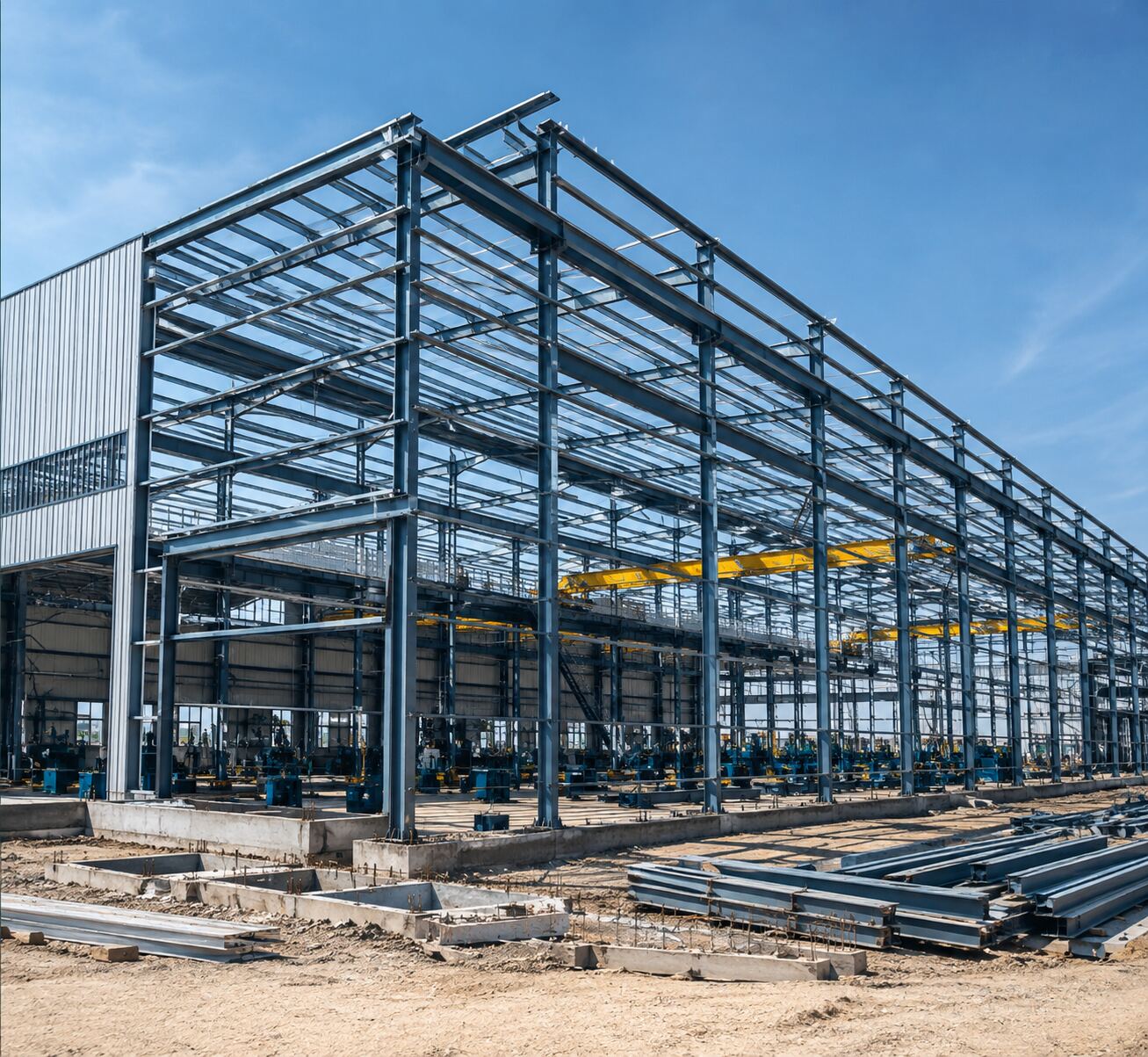 Manufacturing plant steel structure by Kothari Industries