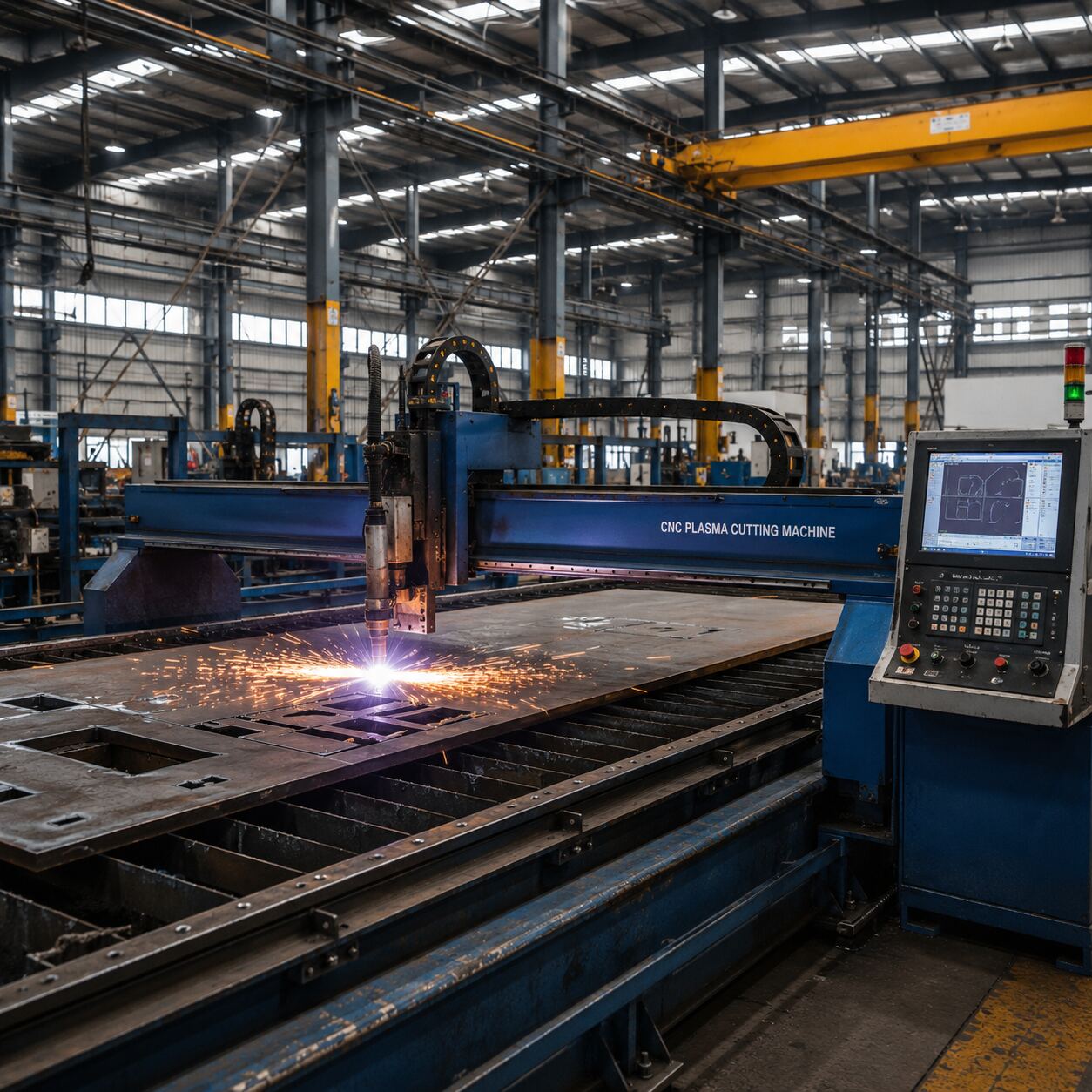 CNC plasma cutting machine at Kothari Industries facility